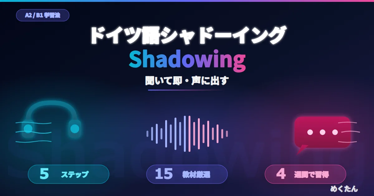 ドイツ語シャドーイング完全ガイド｜5ステップ・教材15選・4週間ロードマップ