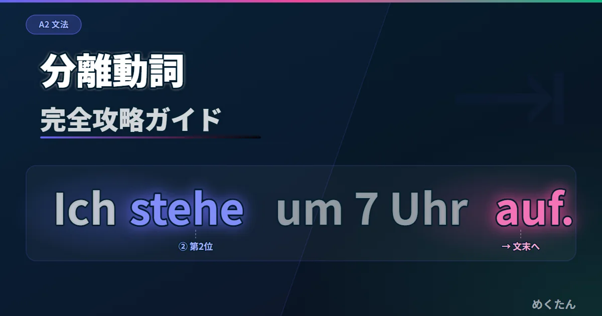 ドイツ語の分離動詞を完全攻略！使い方・一覧・練習問題【A2文法】
